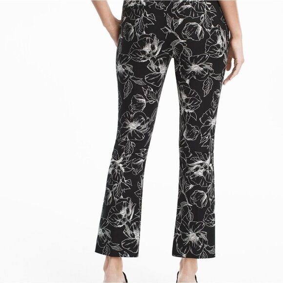White House Black Market Floral Printed Crop Flare Pants Women's 10 Long - Picture 3 of 9